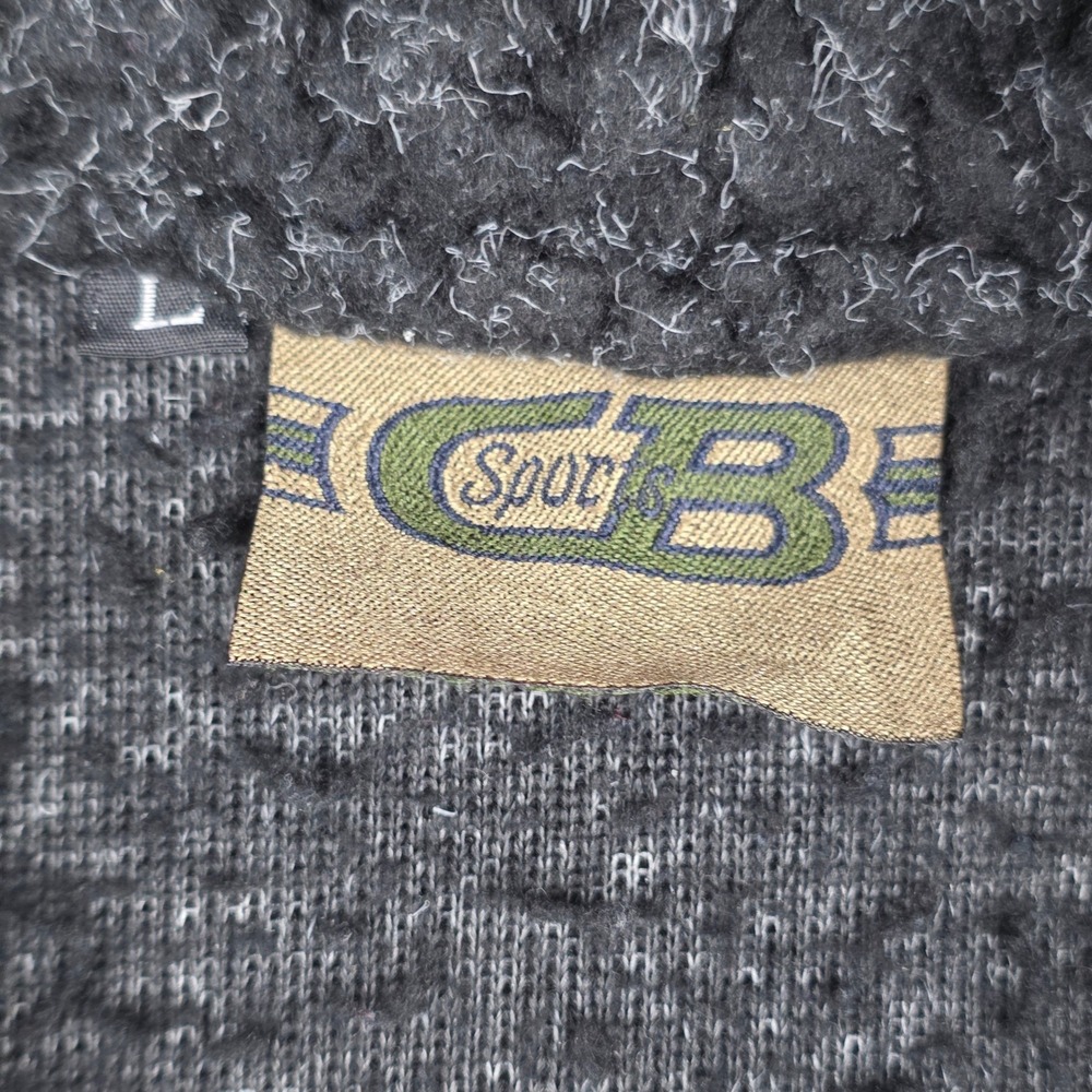 Vintage CB Sports Mens Sherpa Fleece Quarter Zip Pullover Charcoal Gray USA Made - Picture 3 of 11